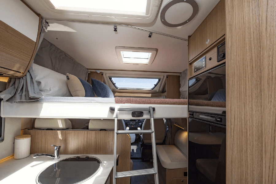 6 - carado t449 front fold down double bed ladder